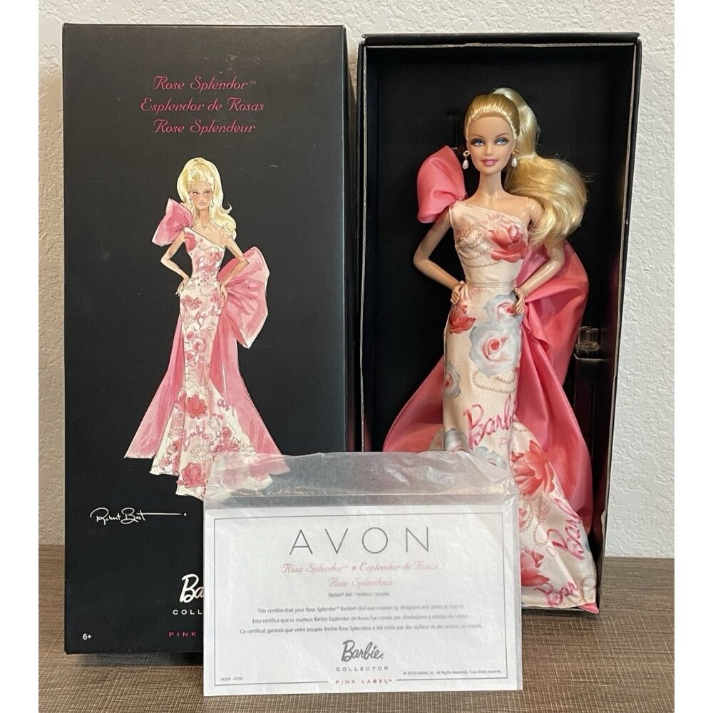 Rose Splendor Barbie Doll Avon Pink Label Robert Best T4349 - Picture 8 of 15